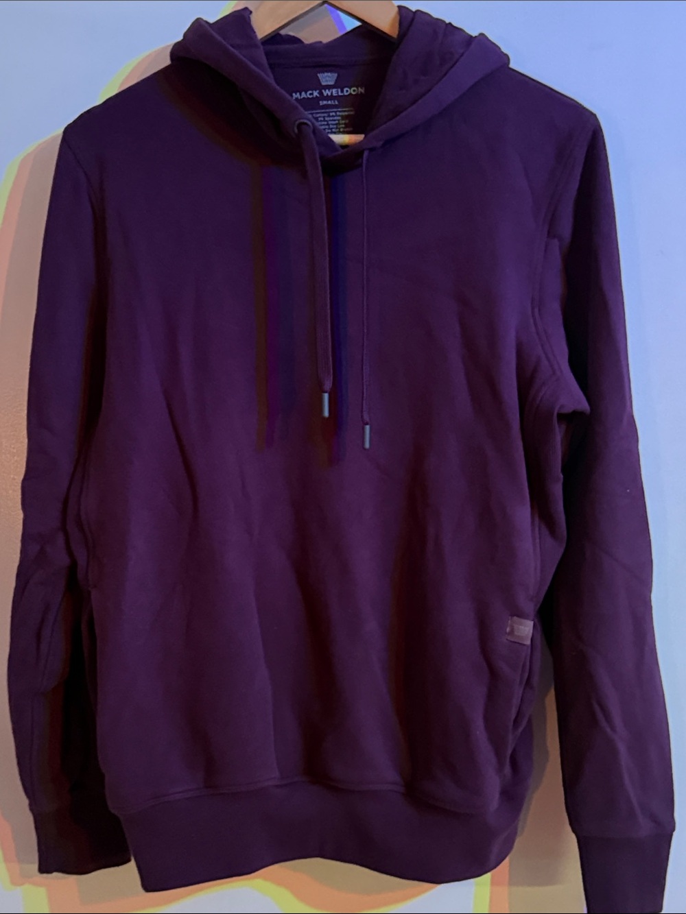 Mack Weldon Plum Hooded Pullover Sweatshirt